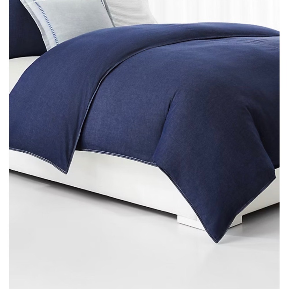 Ralph Lauren King Flynn Duvet Cover ONLY- NO SHAMS Blue Denim Cotton NEW